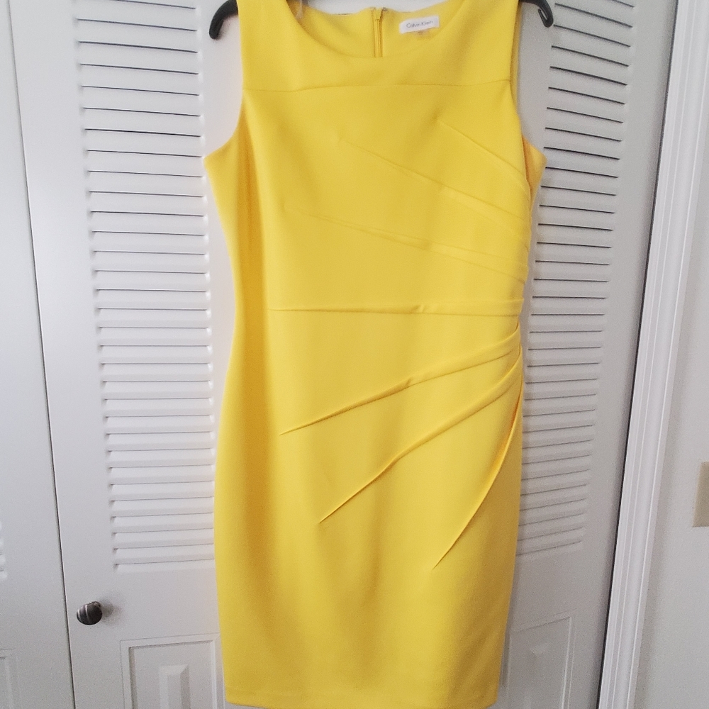 Yellow Calvin Klein Scuba Dress
